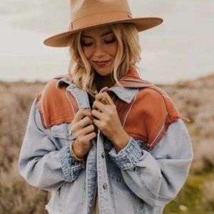 Free People Baja Hooded Denim Jacket